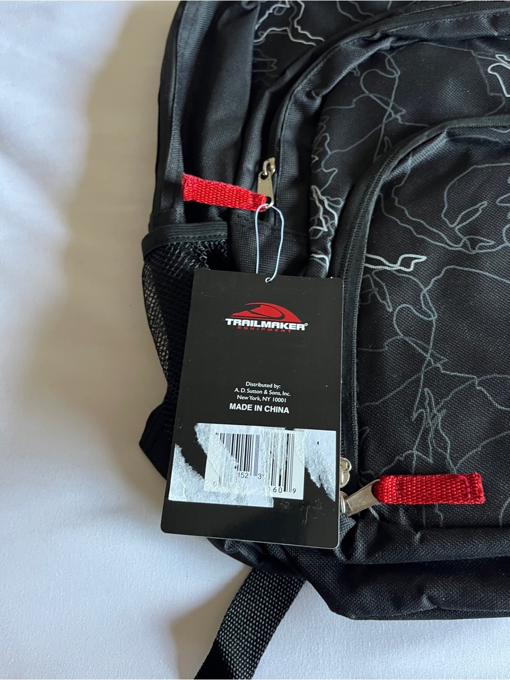 Trailmaker Backpack Black Red Camo Multi-Pocket 600D Padded School Book Bag New - Picture 4 of 16